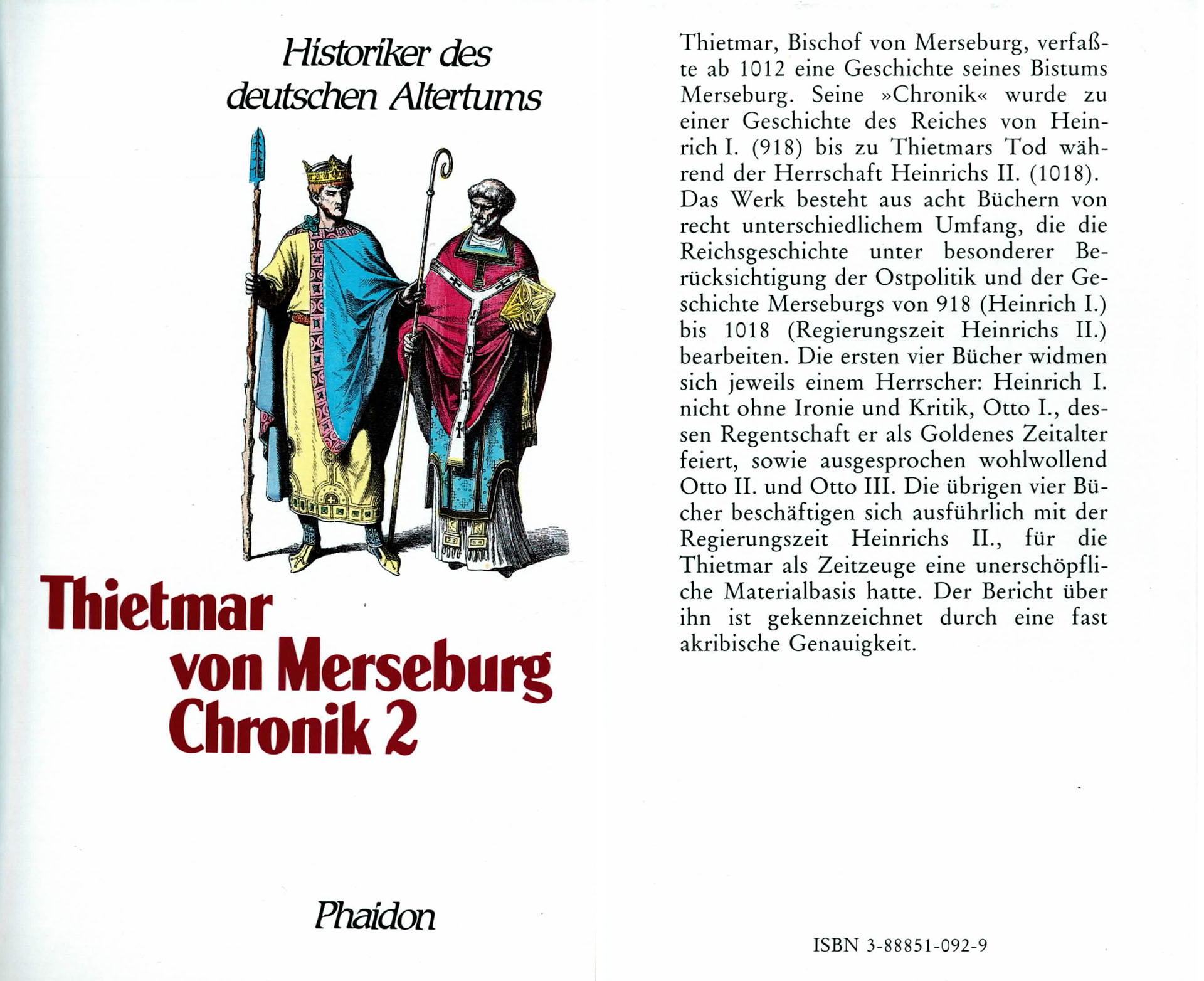 Historiker des deutschen Altertums - Thietmar von Merseburg - Chronik I - Huf, Franz (Hersgb)
